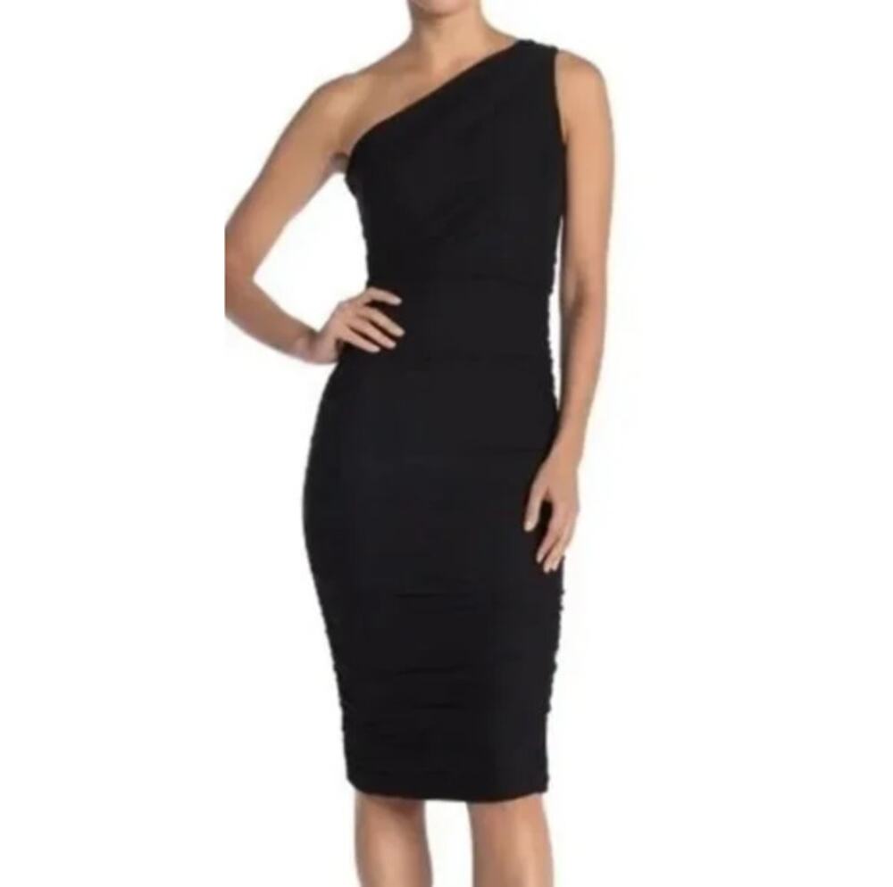 NEW LOVE X DESIGN One Shoulder Ruched Formal Evening Dress Size M